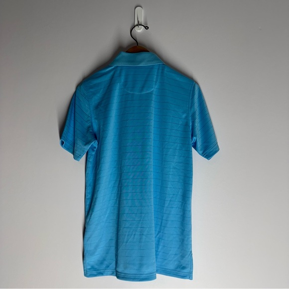 NWOT Brooks Brothers Boys Medium Polo Shirt Performance Blue Striped - Picture 3 of 5
